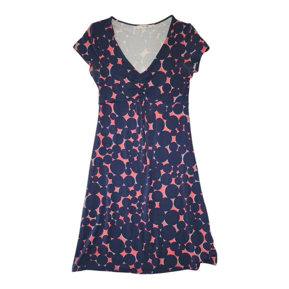 Boden Dress Womens Size US6 UK10 Blue Pink Circles Dots Stretch Pullover Preppy